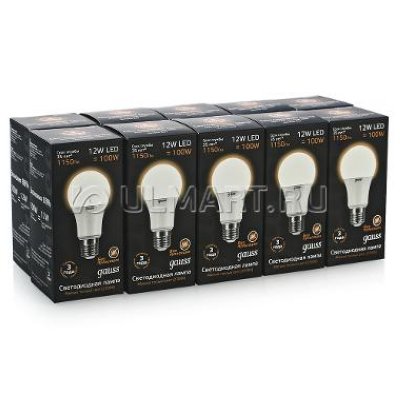    10  Gauss LED A60 globe 12W E27 2700K