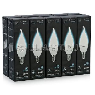   Gauss LED Candle tailed E14 6.5W 4100K (A10 .)