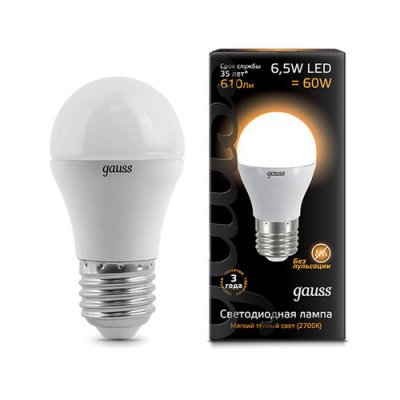  LED  Gauss Globe E27 6.5W 220V  