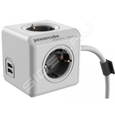   Allocacoc PowerCube Extended USB 1407/DEEUPC (4 , 2  USB) (, )