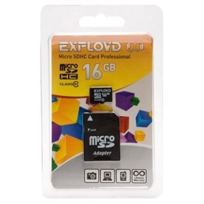   EXPLOYD microSDHC Class 10 16GB + SD adapter