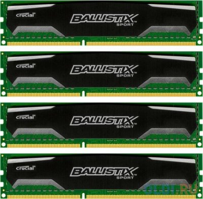   16Gb (4x4Gb) PC3-12800 1600MHz DDR3 DIMM Crucial BLS4CP4G3D1609DS1S00BEU