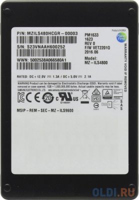   2.5" SSD 480Gb Samsung SAS MZILS480HCGR-00003