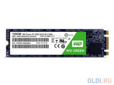   SSD M.2 120GB WD Green (R540/W430Mb/s, TLC, SATA 6Gb/s, 2280) (WDS120G1G0B)