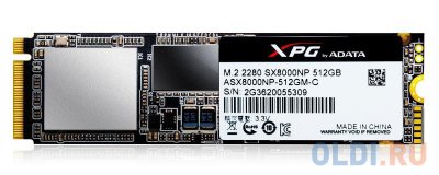 SSD   M.2 512GB A-Data XPG SX8000 Read 2000Mb/s Write 1000Mb/s PCI-E ASX8000N