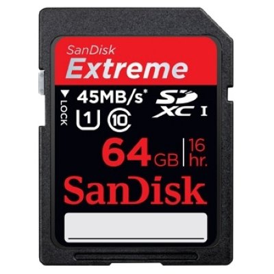   Sandisk Extreme SDXC UHS Class 1 45MB/s 64GB (SDSDX-064G-X46)