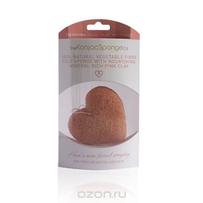 The Konjac Sponge Co     Premium Heart Puff with French Pink Clay (