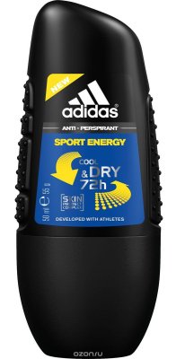 Adidas -  "Cool&Dry Sport Energy Anti-Perspirant Roll-On", , 50