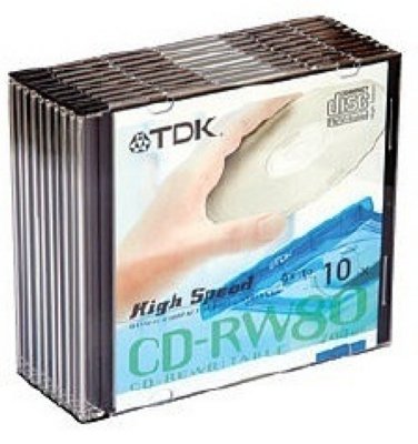 CD-RW TDK 12x, 700 MB, .,  A10 . slim case, ret