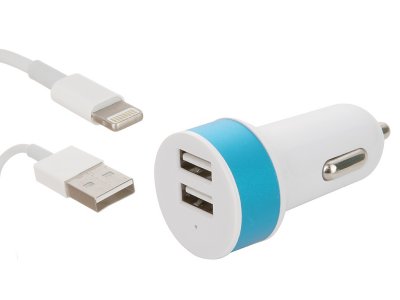   Solomon Lighthing 1-2.1A 2 USB Blue