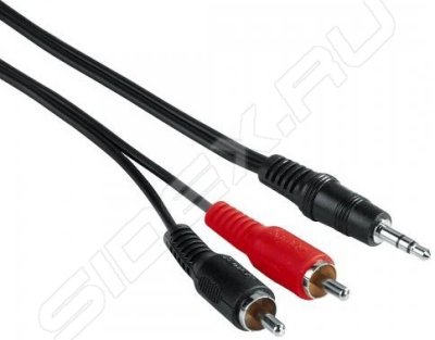  Hama 2RCA  3.5mm Audio Cable, 2 RCA plugs - 3.5 mm jack plug, stereo, 0.5 m