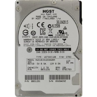   HGST SAS3 1200Gb 0B31231 HUC101812CSS204 C10K1800 128Mb 2.5