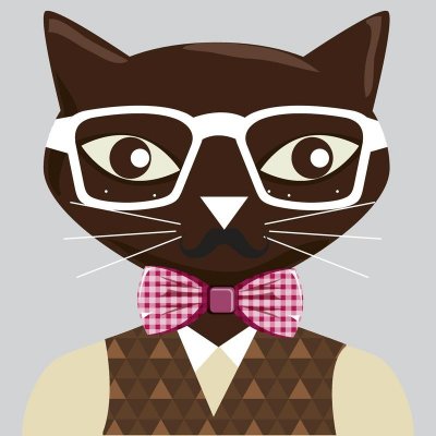    Ecoramka Hipster cat 30x30  (  145793756)