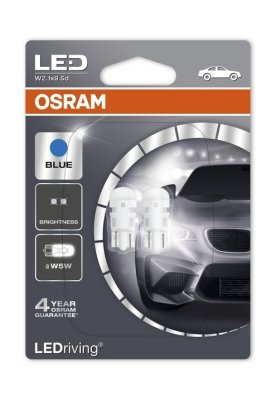   OSRAM LED Standart Blue W5W 12V 1W, 2 , 2880BL-02B (.2)