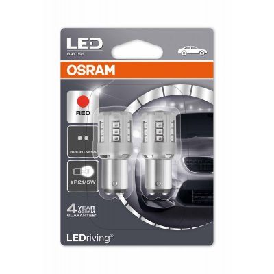   OSRAM LED Standart Red P21/5W 12V 2.0/0.4W, 2 , 1457R-02B (.2)