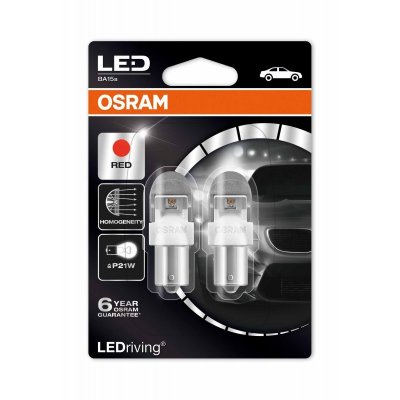   OSRAM LED Premium Red P21W 12V 2.0W, 2 , 7556R-02B (.2)