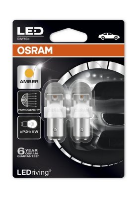   OSRAM LED Premium Amber P21/5W 12V 2.0/0.4W, 2 , 1557YE-02B