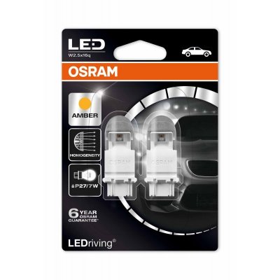   OSRAM LED Premium Amber P27/7W 12V 1,42/0,54W, 2 , 3557YE-02B