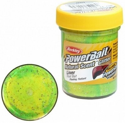   Berkley NATURAL SCENT TROUT BAIT 50gr LIVER-FLUO GREEN YELLOW (/.  )