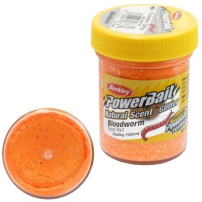   Berkley NATURAL SCENT TROUT BAIT 50gr BLOODWORM FLUO ORANGE ( /  