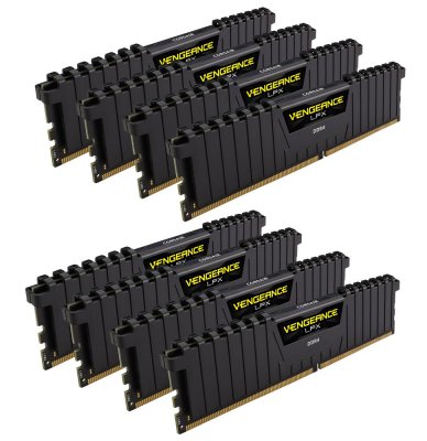   Corsair Vengeance LPX DDR4 DIMM 3200MHz PC4-25600 CL16 - 64Gb KIT (8x8Gb) CMK64GX