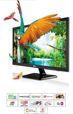  23" LG D2343P-BN Flatron Black (IPS, LED, LCD, 1920x1080, 5 ms, 178/178, 250 cd/m, 7"000"0