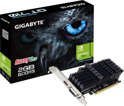  2048Mb Gigabyte GT710 PCI-E GDDR5 64bit HDMI DVI GV-N710D5SL-2GL Retail