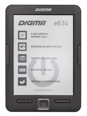   Digma E634 6" E-Ink 800x600 600MHz 128Mb, 4Gb, microSDHC 