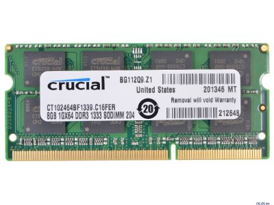 Crucial CT102464BF1339   SODIMM DDR3 8GB 1333MHz (retail)