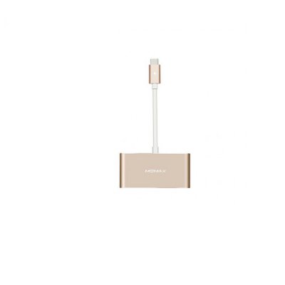  USB MOMAX USB to 3xUSB + Type-C DHC1 Gold