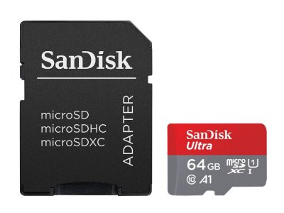   64Gb - SanDisk Ultra microSDXC A1 UHS-I Class 10 SDSQUAR-064G-GN6TA   