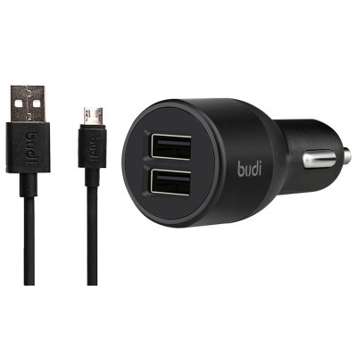   Budi M8J070 2.1A + MicroUSB cable Black