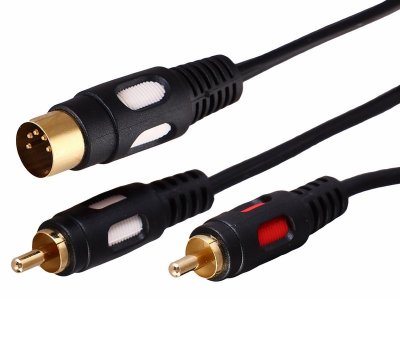  Rexant DIN 5PIN Plug - 2 RCA Plug 1.5m Gold 17-2512