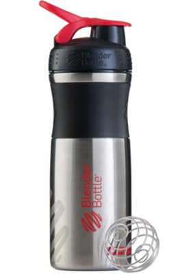 BlenderBottle SportMixer Stainless 828ml Black-Red BB-SMST-BLRE