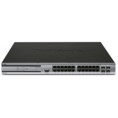  D-Link DWS-3026 24x10/100/1000Base-T L2 PoE 4 Combo SFP 2 open slots for optional 10GE