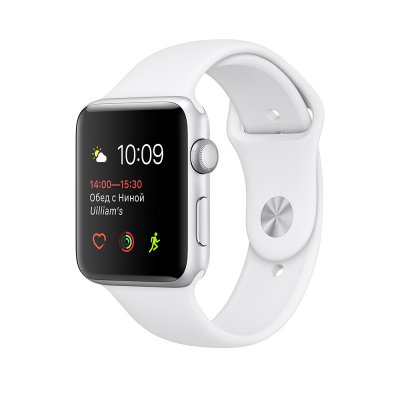  APPLE Watch 42mm Silver Aluminium Case with White Sport Band MNNL2RU/A