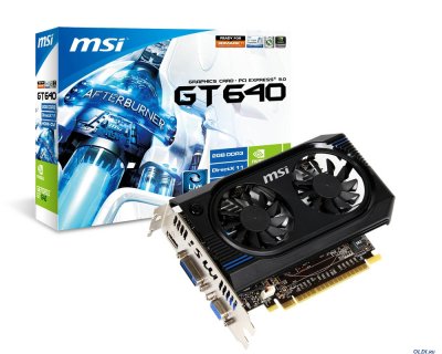  2Gb (PCI-E) MSI N640GT-MD2GD3 V2  CUDA (GFN640, GDDR3, 128 bit, HDCP, VGA, DVI, HDMI, Re