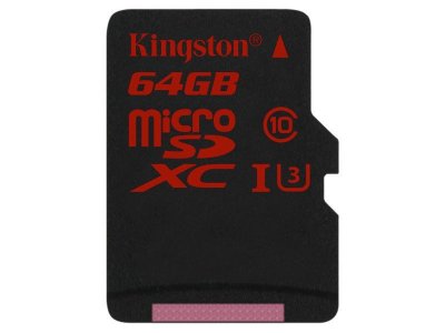   64Gb - Kingston MicroSDHC U3 UHS-I V30 A1 Canvas React SDCR/64GBSP (!)