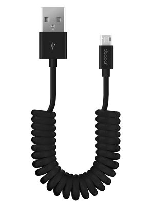  Deppa USB - microUSB 2m Curly Black DEP-72228