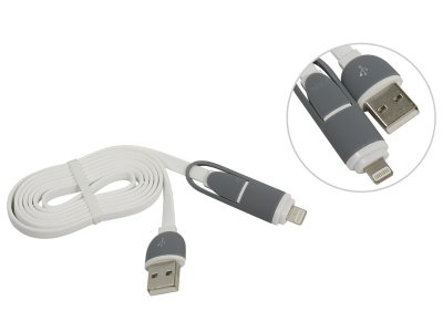  Defender MicroUSB + Lightning 1m USB10-03BP White 87493