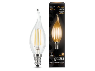 Gauss LED Filament Candle Tailed E14 7W 2700  104801107