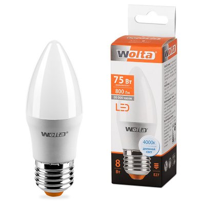 Wolta LED C35/8W/4000K/E27 25SC8E27