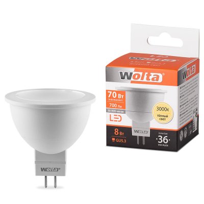 Wolta LED MR16/8W/3000K/GU5.3 25YMR16-220-8GU5.3