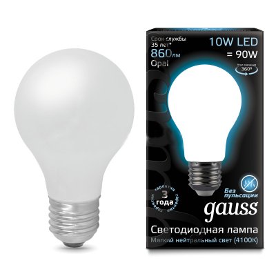 Gauss LED Filament Opal A60 E27 10W 4100K 102202210