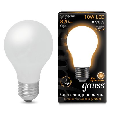 Gauss LED Filament Opal A60 E27 10W 2700K 102202110