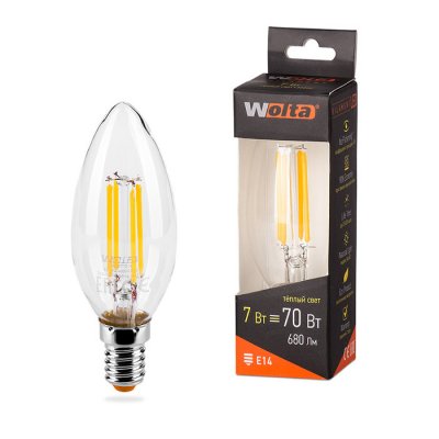 Wolta LED C35/7W/3000K/E14 25YCFT7E14