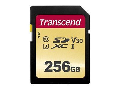   256Gb - Transcend 500S SDXC I Clase 10 UHS-I U3 V30 TS256GSDC500S (!)