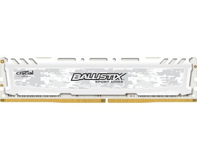   Crucial Ballistix Sport LT White DDR4 DIMM 2666MHz PC4-21300 CL16 - 4Gb BLS4G4D26BFSC