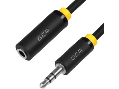  Greenconnect Premium 3.5 Jack M - 3.5 Jack F 0.25m Black-Yellow GCR-STM0114-0.25m