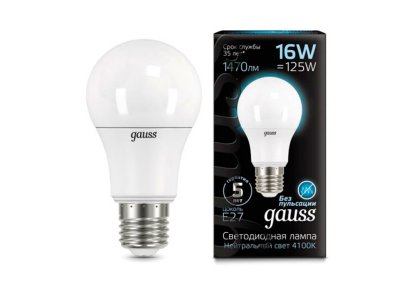  Gauss LED E27 16W A60 4100K 102502216